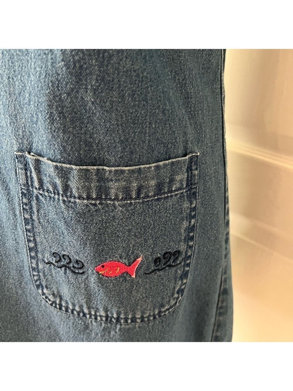 CB Blue Denim Dress Scoop Neck Short Sleeve - Picture 6 of 12